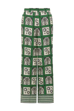 Raffles Pant - Green Print