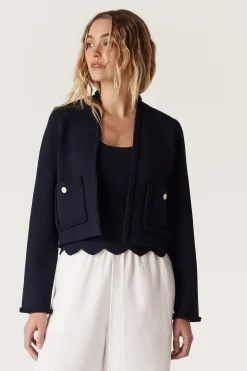Riviera Crepe Jacket - Navy