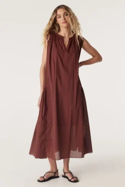 Salma Voile Dress - Rust