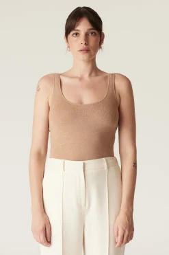 Superfine Merino Singlet - Camel