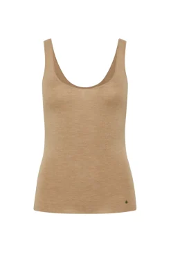 Superfine Merino Singlet  - Camel