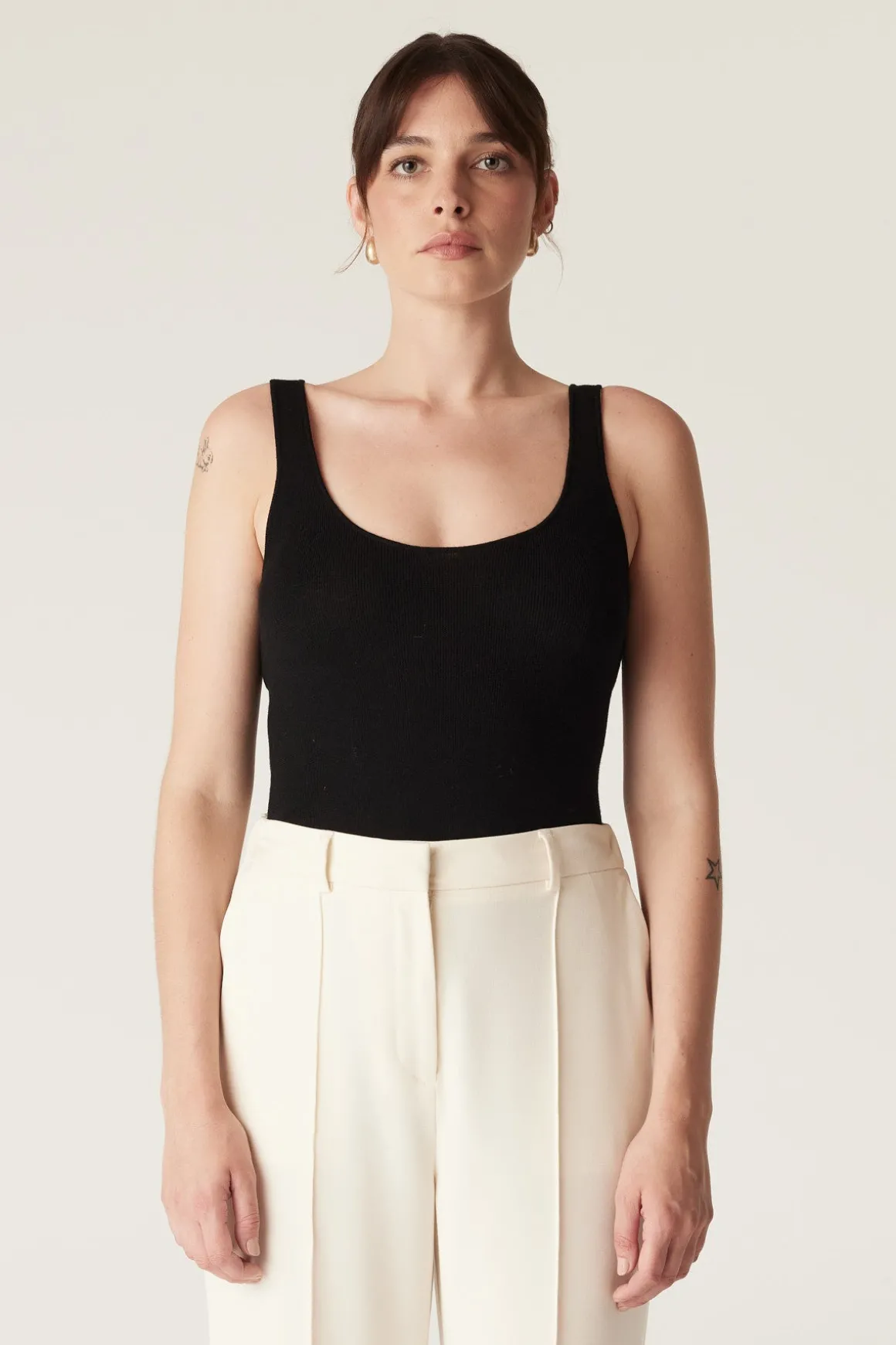 Superfine Merino Singlet - Black