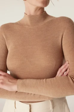Superfine Merino Turtle Neck - Camel