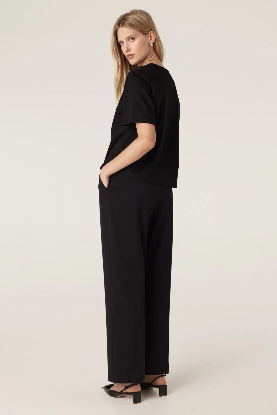 Tate Wide Leg Pant - Black