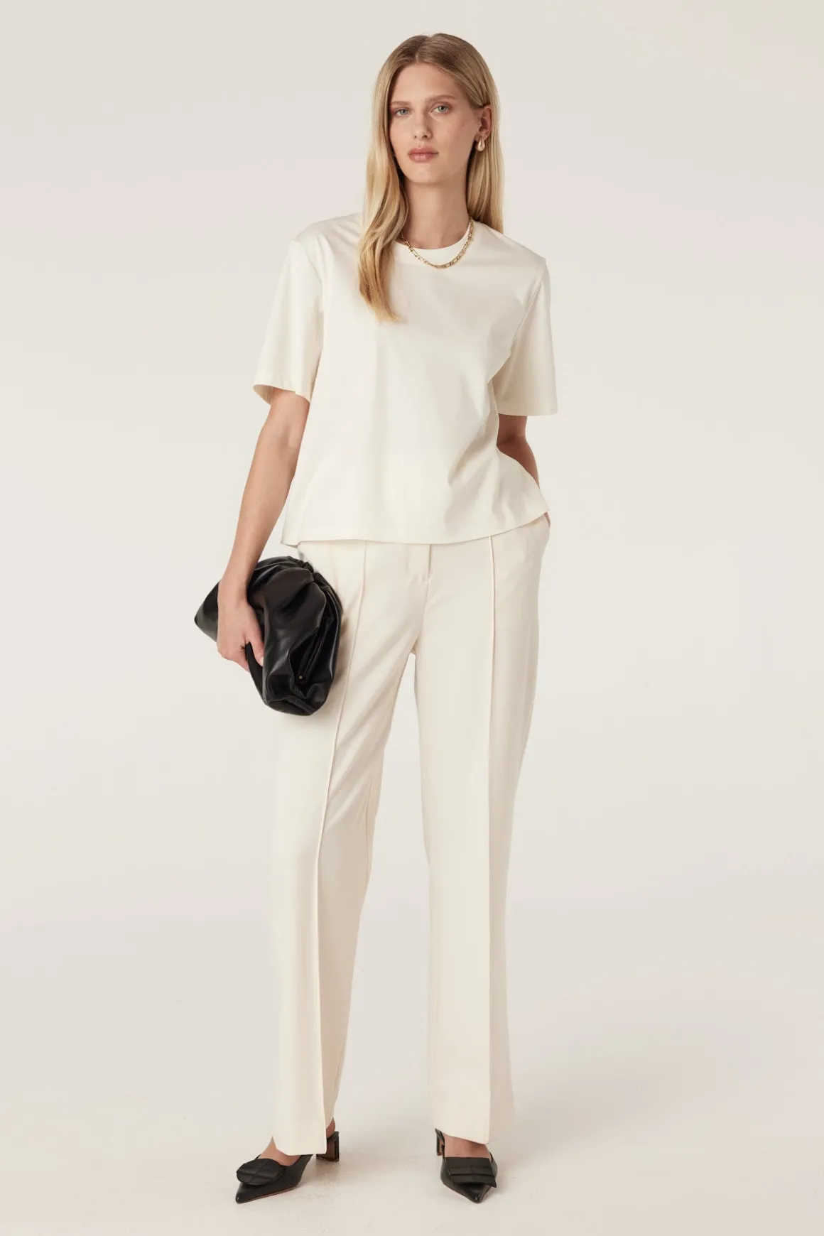 Tate Wide Leg Pant - Ivory