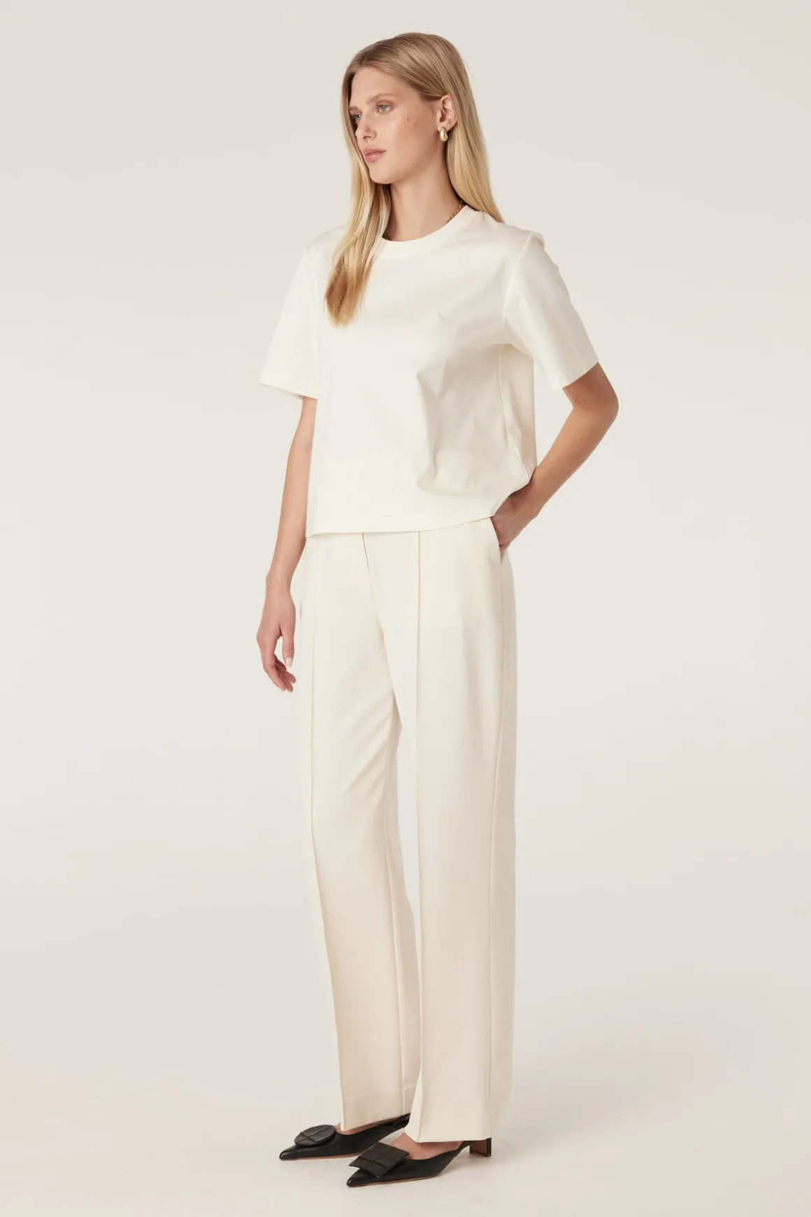 Tate Wide Leg Pant - Ivory