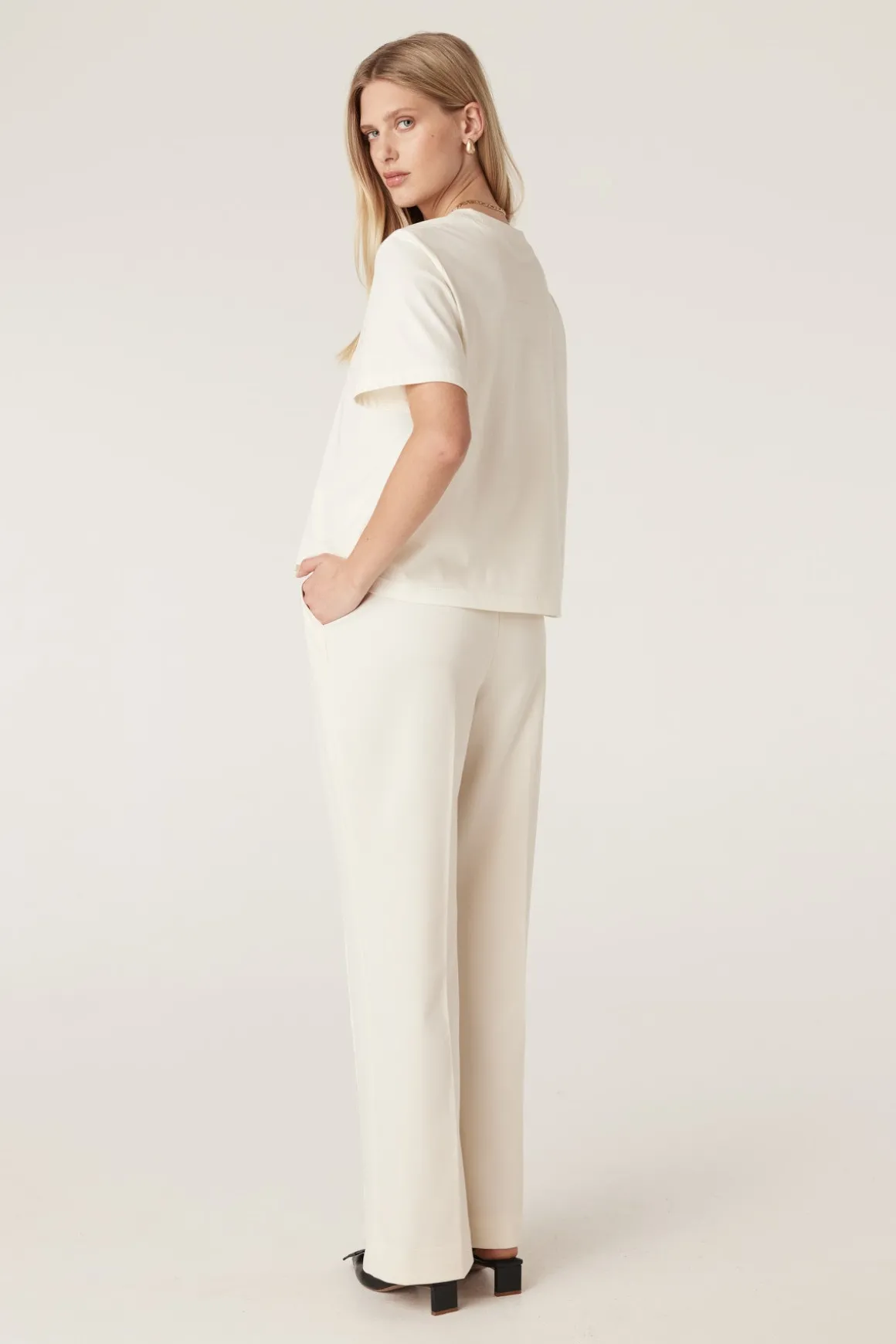 Tate Wide Leg Pant - Ivory