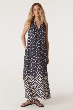 Temple Halter Neck Dress - Mosaic Print