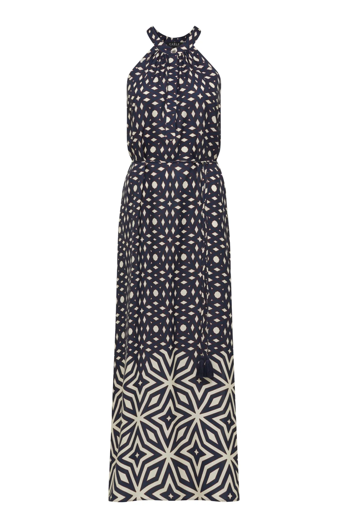 Temple Halter Neck Dress - Mosaic Print