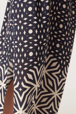 Temple Halter Neck Dress - Mosaic Print