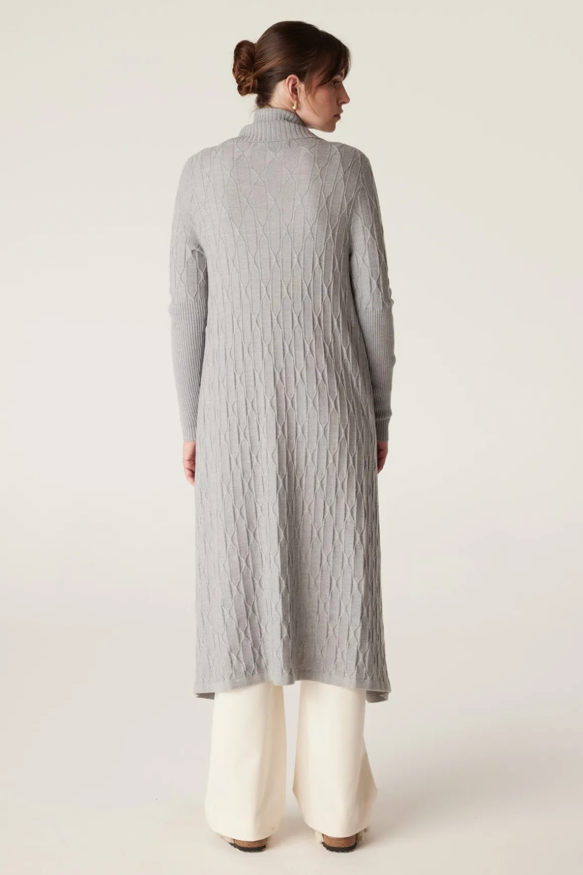 The Beaumont Merino Cardigan - Grey Marle