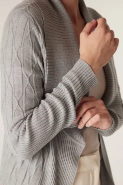 The Beaumont Merino Cardigan - Grey Marle