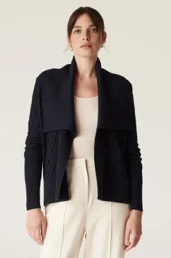 The Elizabeth Merino Cardigan - Midnight Navy