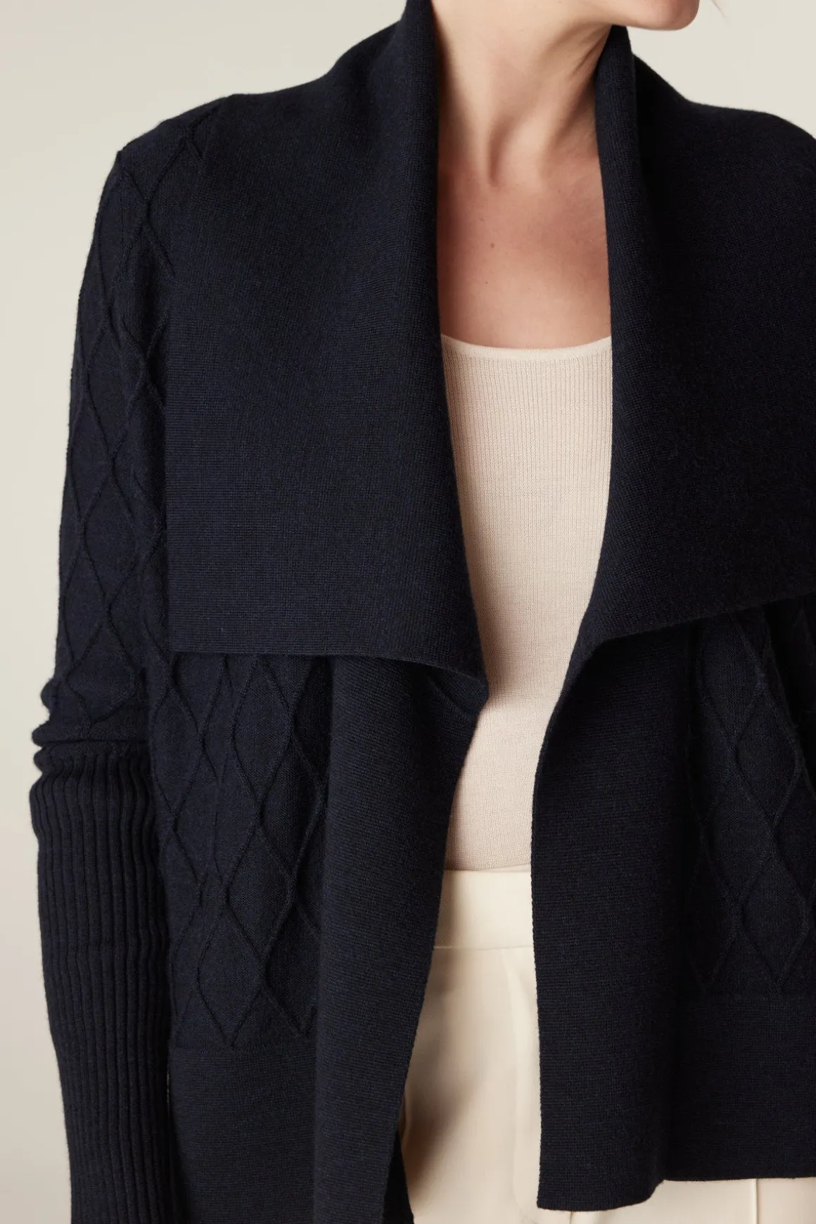 The Elizabeth Merino Cardigan - Midnight Navy