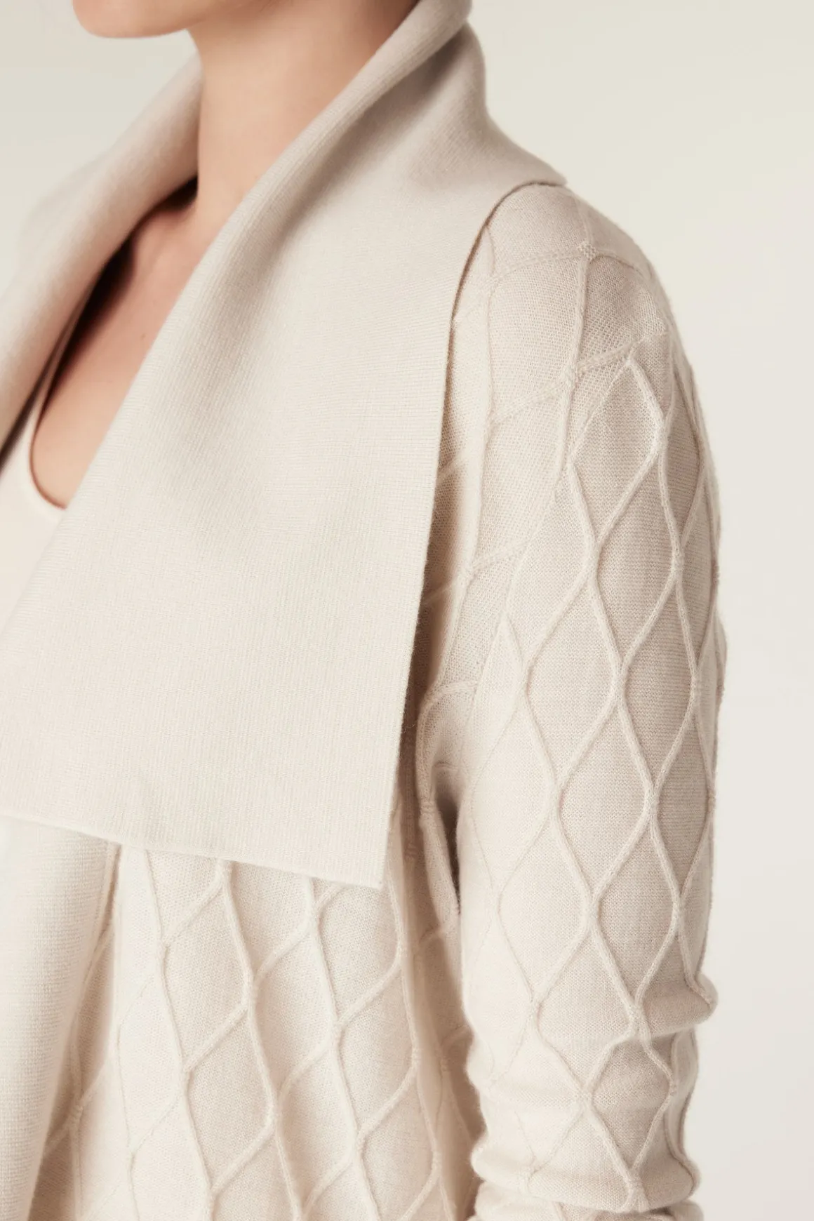 The Elizabeth Merino Cardigan - Antique White