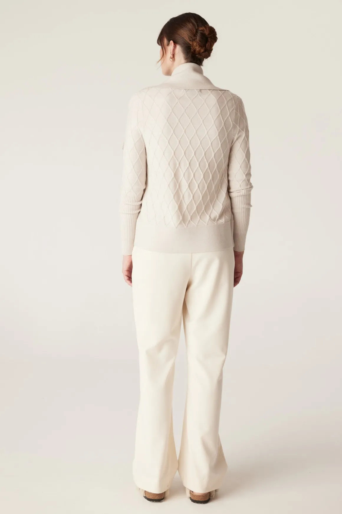 The Elizabeth Merino Cardigan - Antique White