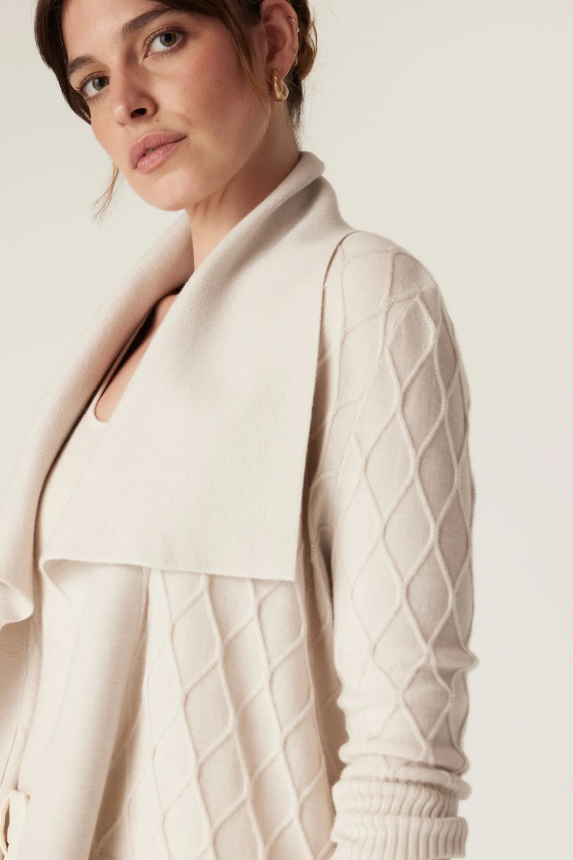 The Elizabeth Merino Cardigan - Antique White