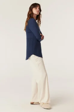 The Highlands Merino Jumper - Denim Blue