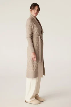 The Victoria Merino Cardigan - Pebble