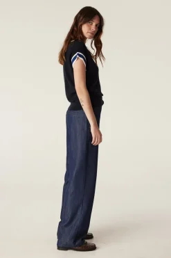 Tribeca Merino Top - Midnight Navy