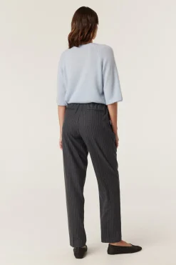 Vincent Wool Pant - Grey Pinstripe