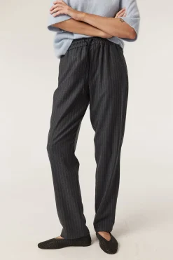 Vincent Wool Pant - Grey Pinstripe