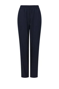 Vincent Wool Pant - Navy Pinstripe