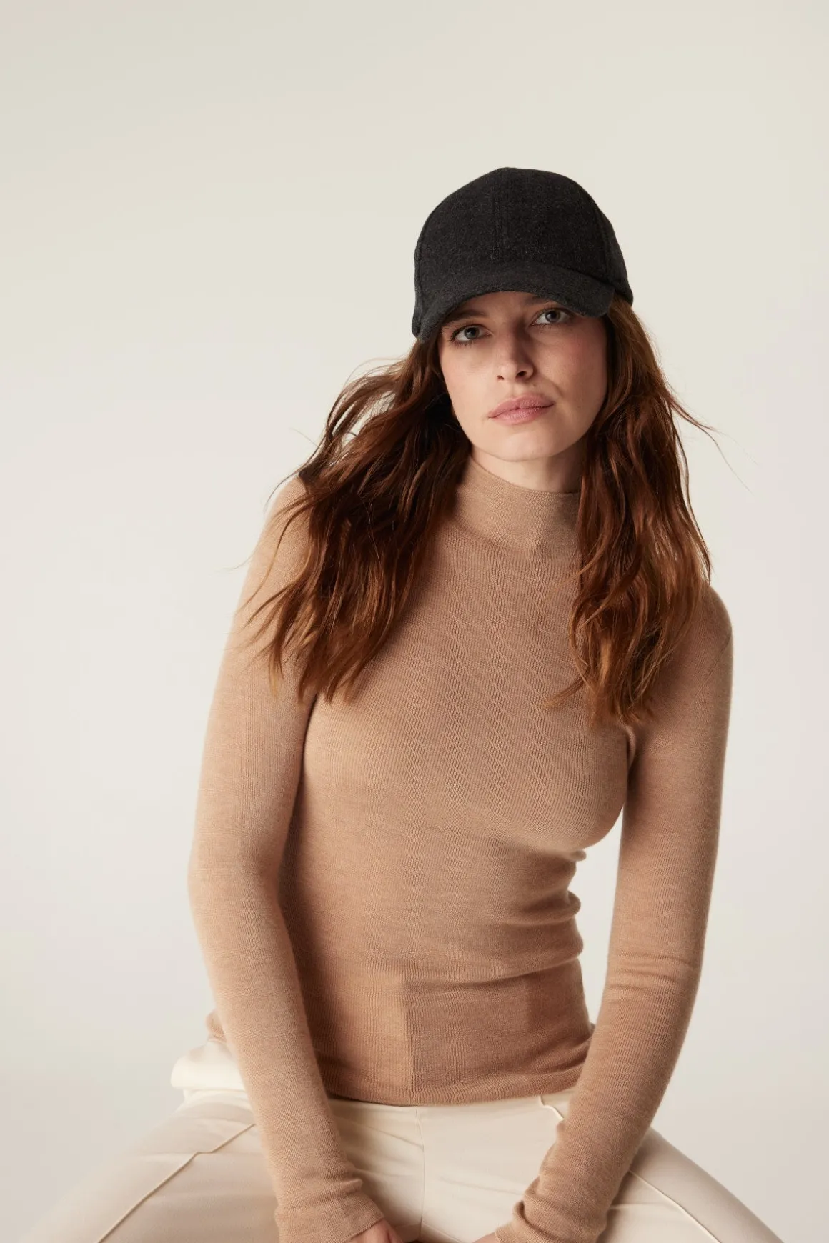 Wool Cashmere Cap - Charcoal